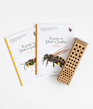 Coffret les pollinisatrices du jardin avec livres abeille guêpe et nichoir biodiversité